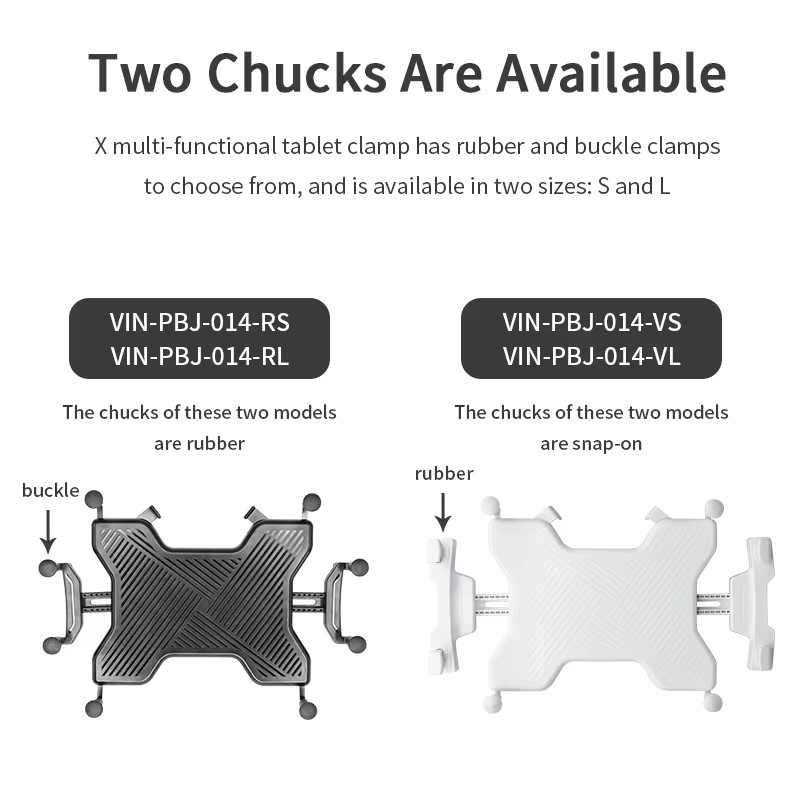 VIN X-Grip Tablet-Halterung mit Schnellverschluss in Schwarz, X-förmige Anti-Shake-Halterung für 9-11 Zoll Tablets, kompatibel mit RAM-Halterungen - Bild 2
