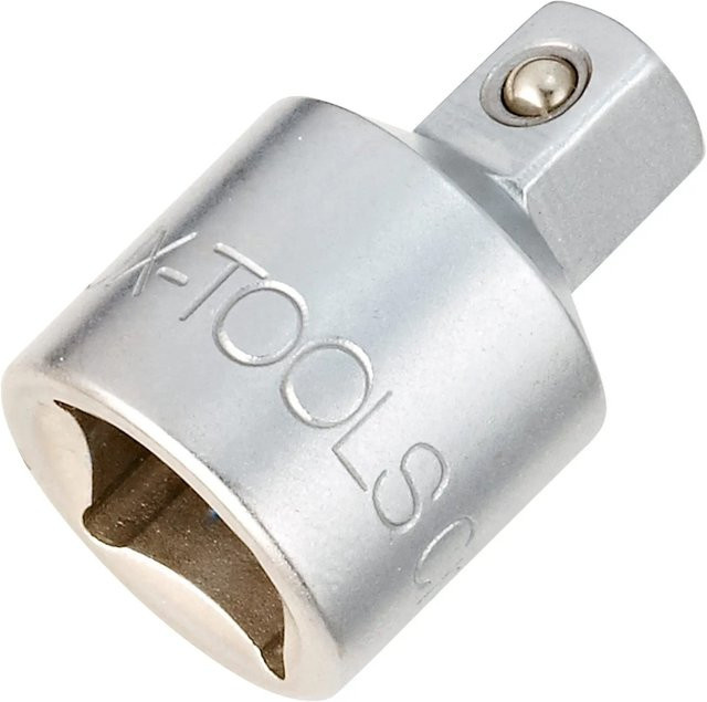 LUX-TOOLS Reduzierstück aus Chrom-Vanadium-Stahl in Silber, 1/4 Zoll auf 10 mm - 6,3 mm - Bild 1