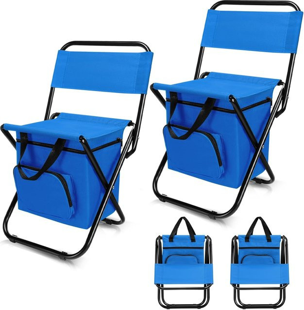 SUITU Outdoor-Campingstuhl mit abnehmbarer Kühltasche in Blau - Bild 1