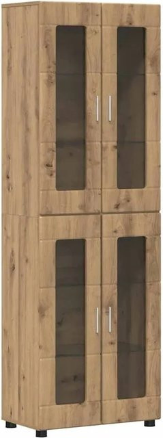 vidaXL Highboard FLORIN in Artisan-Eiche, modernes Sideboard mit Schranktüren für Wohnzimmer oder Homeoffice, B/T/H: 60 x 35 x 182 cm - Bild 1