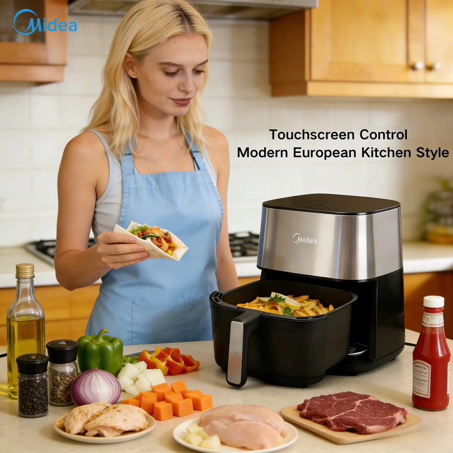 Midea Heißluftfritteuse mit digitalem Touchscreen und Sichtfenster, 6,5 l, ölfreies Kochen - Bild 2