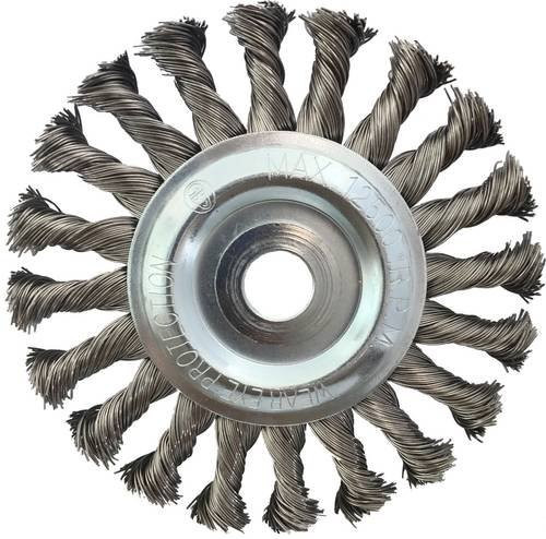 KS Tools Rostfreie Stahldrahtrundbürste für Winkelschleifer, Silber, Durchmesser: 12,5 cm, Drahtstärke: 0,5 mm - Bild 1