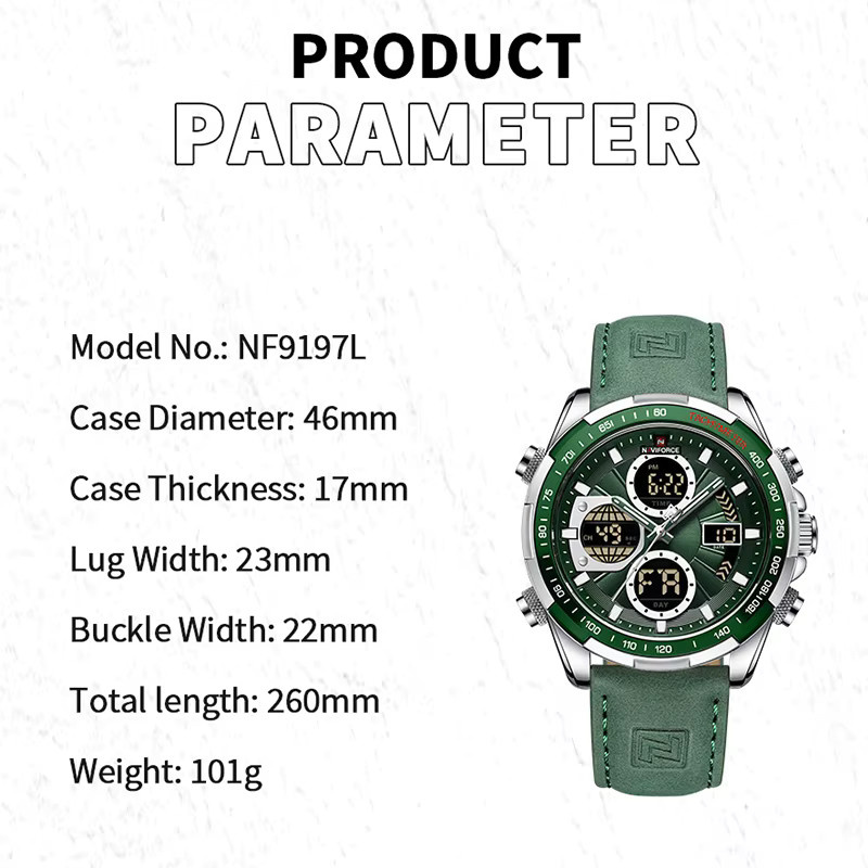 NAVIFORCE Armbanduhr, Chronograph, Quarz, Leder, Herren - Bild 5