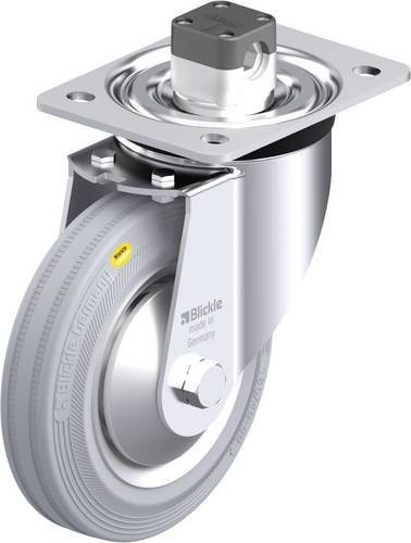 Blickle Stahlblech-Lenkrolle L-RD 162R-CS11-VLI-FA in Grau mit 160 mm Rad-Durchmesser und 225 kg Tragfähigkeit - Bild 1