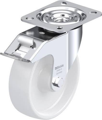 Blickle Lenkrolle L-PPN 125R-FI mit Feststeller in Weiß, Rad-Durchmesser: 125 mm, Tragfähigkeit: 200 kg - Bild 1