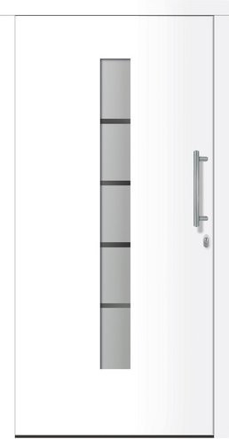 RORO Haustür R351 Luxus aus Aluminium und Kunststoff mit Glaseinsatz in Weiß - Bild 1