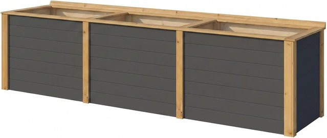 WEKA Hochbeet Killarney aus Fichte, rechteckig, lasiert, Anthrazit-Schwarz, Breite: 300 cm - Bild 2
