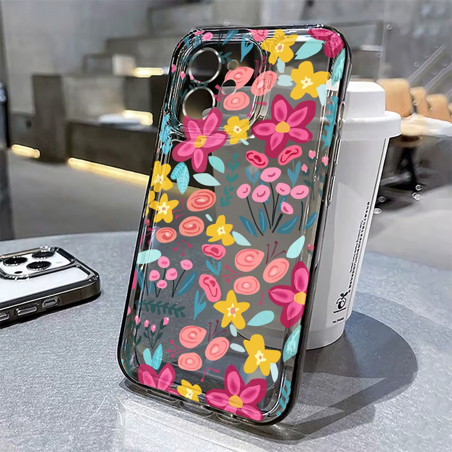 Transparente Blume Handyhülle für iPhone 11 bis iPhone 17 Pro Max und 17 Air - Bild 2