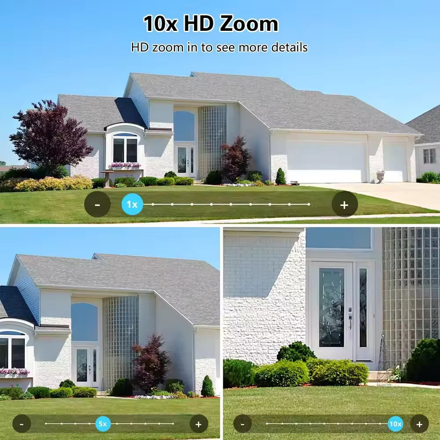 Devoccvo 35MP WLAN IP-Kamera mit 4 Bildschirmen, 7 Linsen und 10-fach Zoom, Outdoor PTZ Sicherheitskamera mit Auto-Tracking in Weiß - Bild 2