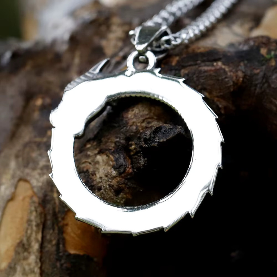 Anhänger Edelstahl, Silber, Wikinger Drache, Unisex - Bild 3