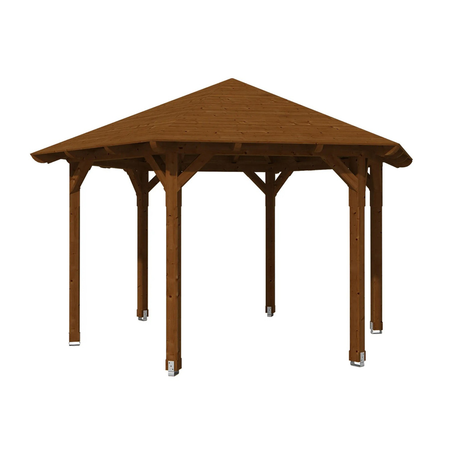 Skanholz Pavillon Colmar 3 aus Douglasie mit Zeltdach in Braun, B/H/T: 480 x 316 x 416 cm - Bild 2