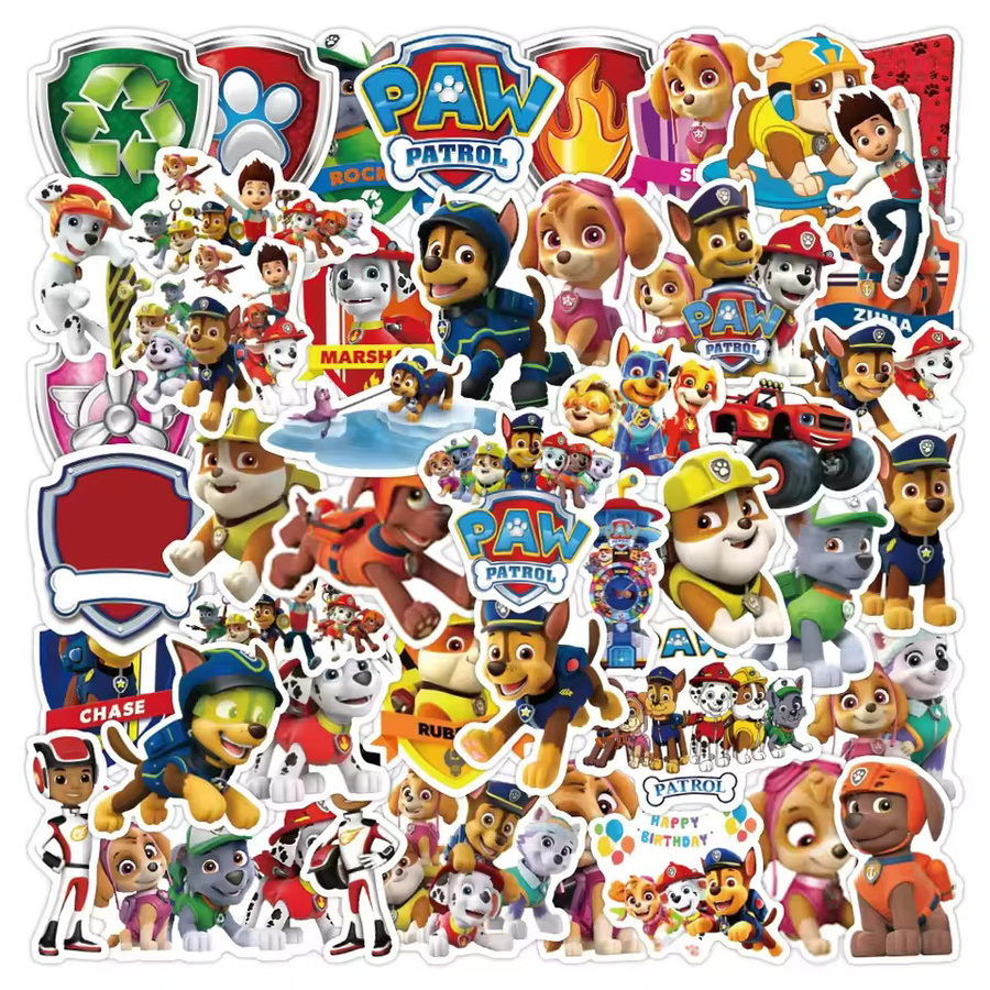 50 Stück Paw Patrol Cartoon-Aufkleber für Kinder in Multicolor, niedliche Motiv-Aufkleber aus Papier für Schulbedarf und Belohnungen - Bild 4