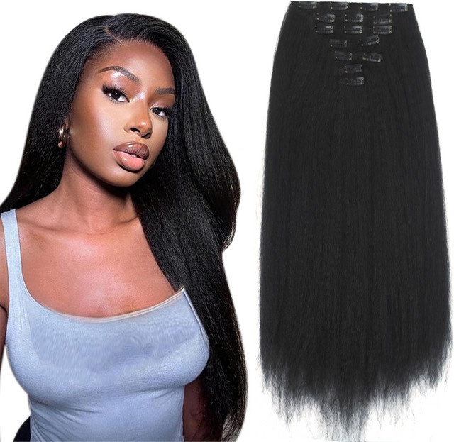 LUPU Clip-in-Haarverlängerungen YAKI, 7-teilig, synthetisch, Damen - Bild 1