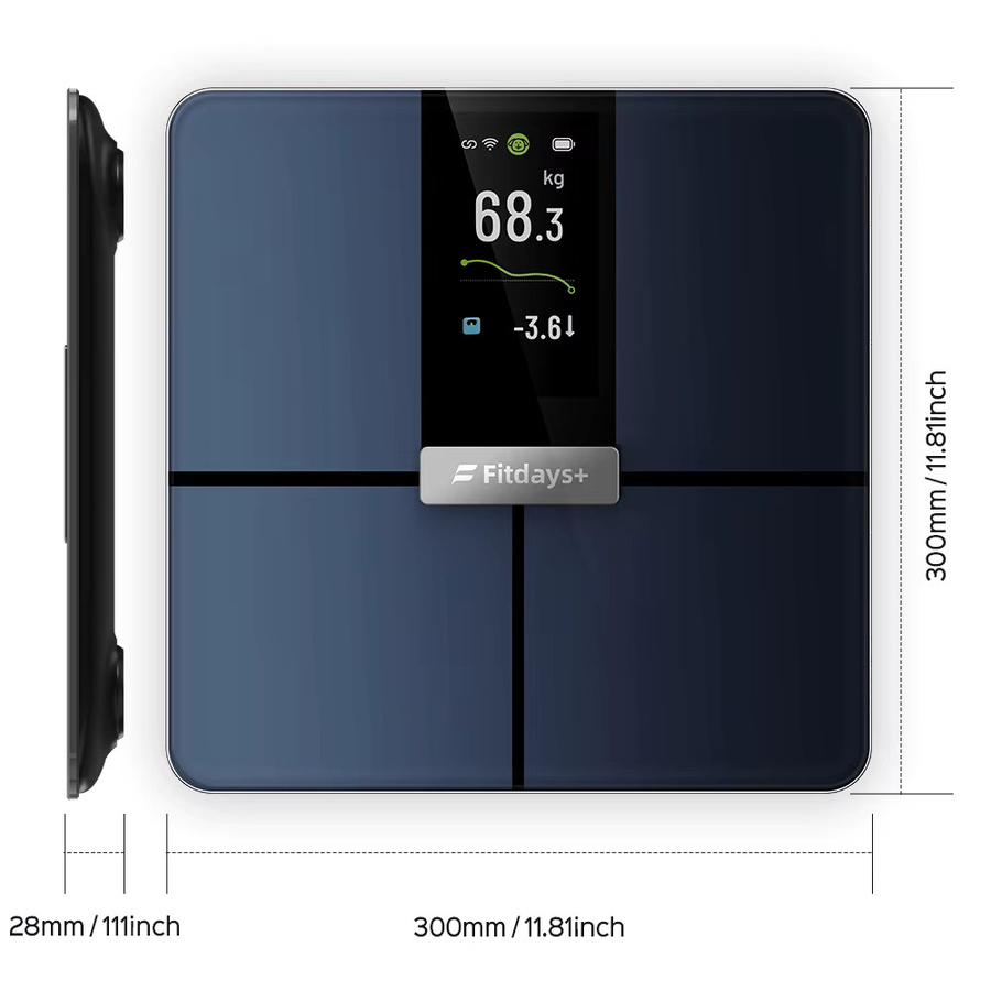 Icomon Intelligente WiFi-Körperfettwaage in Schwarz mit digitaler Zusammensetzungsanalyse für dein Fitness-Tracking - Bild 7