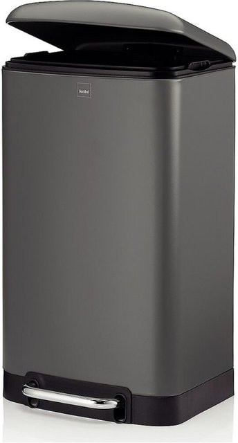 Kela Treteimer Davino aus Metall in Grau mit 30 l Fassungsvermögen, B/T/H: 30,5 x 34 x 61 cm - Bild 1