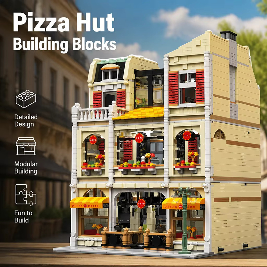 Pizza Hut Modulares Baustein-Set Stadtansicht Restaurant, Konstruktions-Bausteine, 5588 Teile - Bild 3