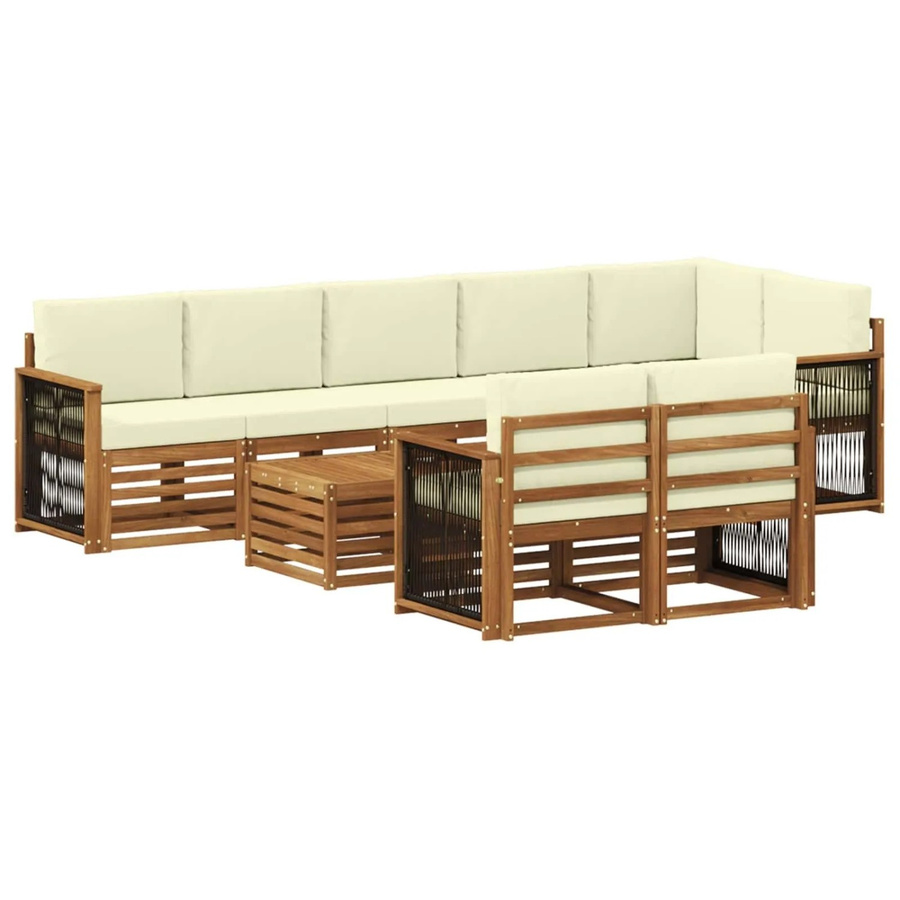 vidaXL Sofagarnitur aus Massivholz Akazie in Braun mit modernem Latten-Design - Bild 2