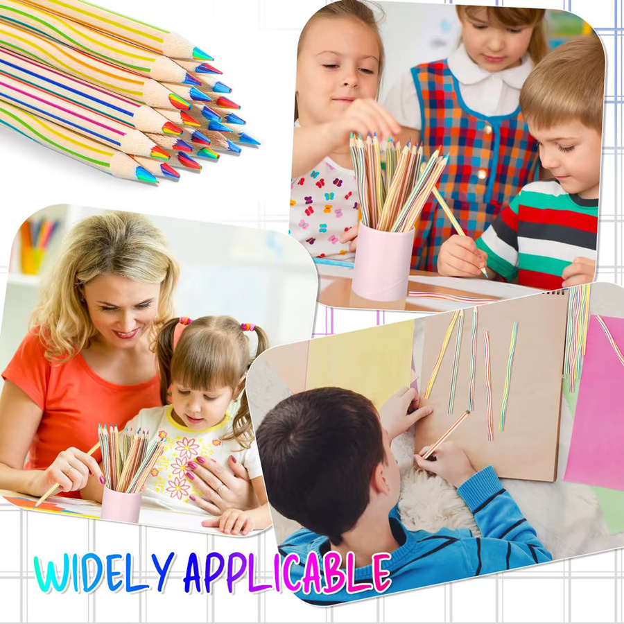 12 Stück Regenbogen-Zeichenstifte in 7 Farben zum Ausmalen und Skizzieren für Kinderkunst, Mehrfarbig - Bild 3