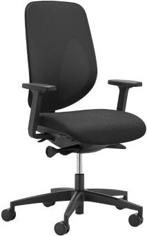 Giroflex Bürostuhl 353 mit Armlehnen und Auto-Synchronmechanik in Schwarz/Schwarz - Bild 1