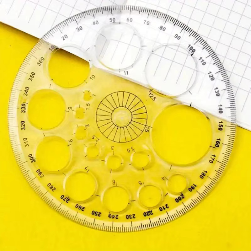 Runder Winkelmesser als Zeichenvorlage mit 360 Grad Rotation, transparentes Blau - Bild 2