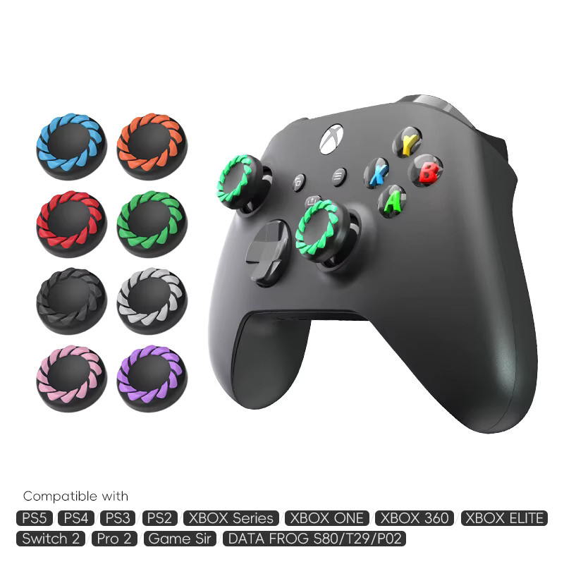 DATA FROG 4er Set Silikon Daumengriffe Kappen für PS5 PS4 Pro Slim PS3 Xbox Series X S One und 360 Controller in Multicolour - Bild 4