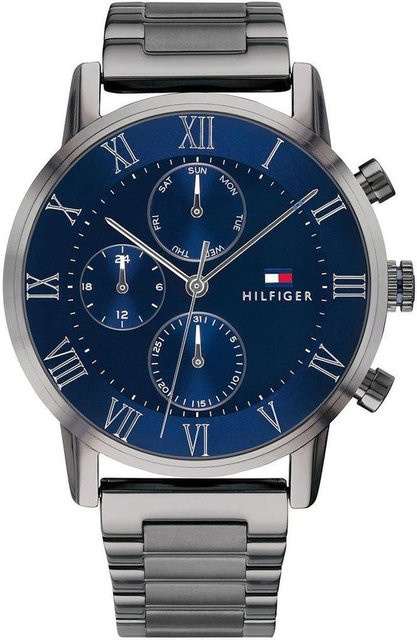 Tommy Hilfiger Chronograph, Quarz, Edelstahl, 44 mm, Herren, Blau, Silber - Bild 1