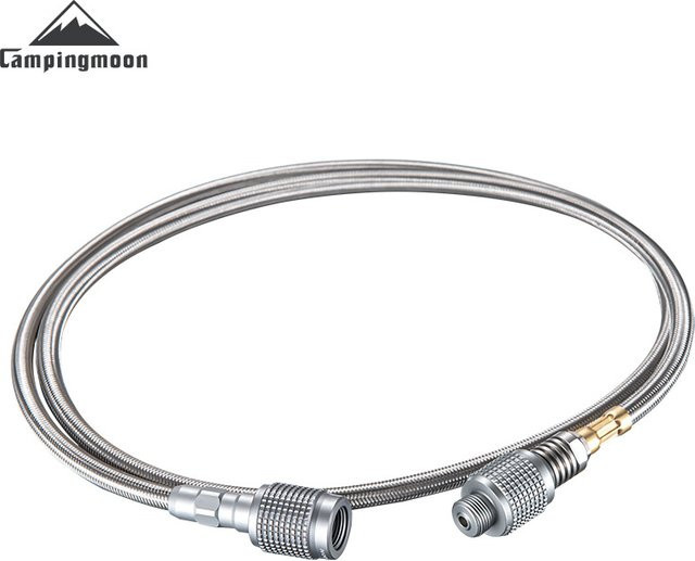 CAMPINGMOON Z16 Outdoor-Campingausrüstung Flacher Hochdruck-Gastank mit Split-Ofenkopf und Gasanschluss-Verlängerungsrohr in Silber - Bild 1