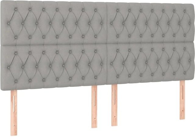 vidaXL LED Kopfteil Hellgrau mit USB-Ladeport und integrierter Beleuchtung, B/H: 200 x 128 cm - Bild 1