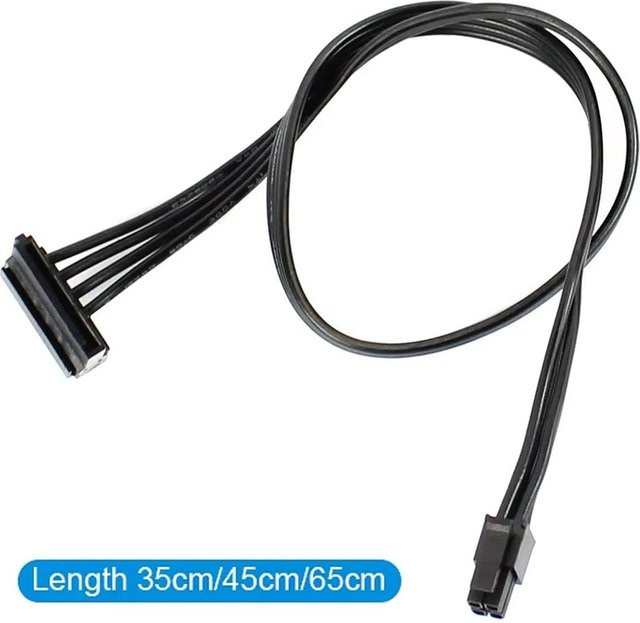 KAFNHCKA Mini 4-Pin zu SATA Netzteil-Kabel in Schwarz, Länge: 35 cm - Bild 1