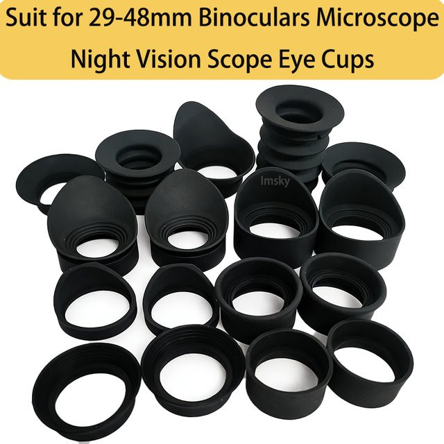 Imsky Gummi-Augenmuscheln für Mikroskope und Teleskope, Okular-Abdeckung zum Schutz, Schwarz, Durchmesser: 29–48 mm - Bild 1