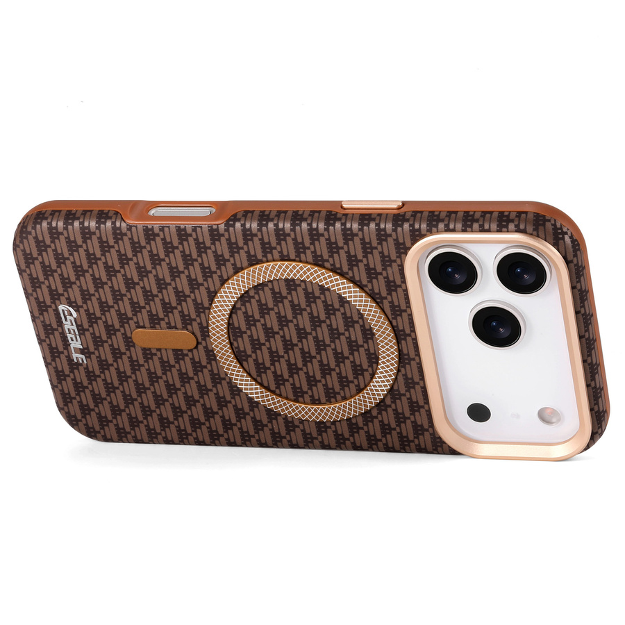 Luxuriöse Kunstleder-Handyhülle mit Magnet und kabellosem Laden für iPhone 17 Pro Max Air in Rot mit mattiertem Gefühl - Bild 4