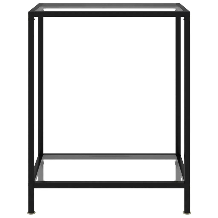 vidaXL Konsolentisch aus Hartglas und pulverbeschichtetem Stahl, transparent/schwarz, B/T/H: 60 x 35 x 75 cm - Bild 2