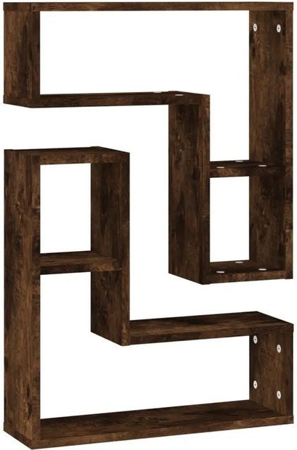 vidaXL Wandregale 2er Set aus Holzwerkstoff in Räuchereiche, B/H/T: 50 x 50 x 15 cm - Bild 1