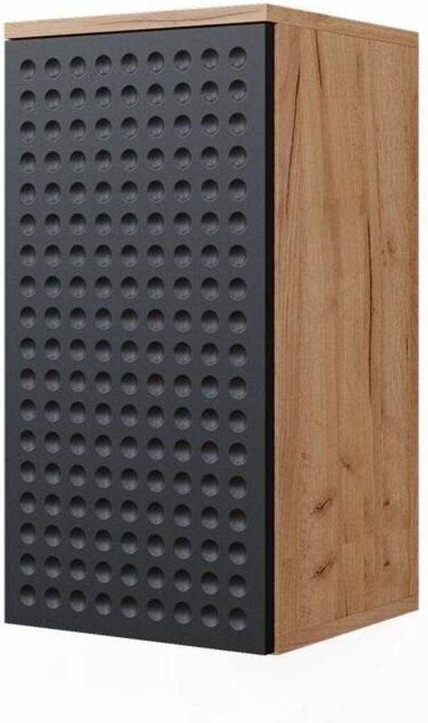 Vicco Badschrank Irma in Eiche und Anthrazit mit 2 Fächern, B/T/H: 59 x 30 x 24 cm - Bild 2