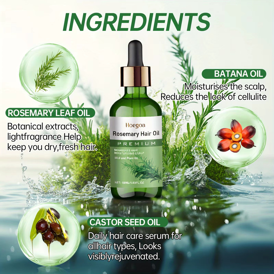 eelhoe Rosmarin-Haaröl mit Batana und Rizinussamen, 50 ml, Unisex - Bild 3
