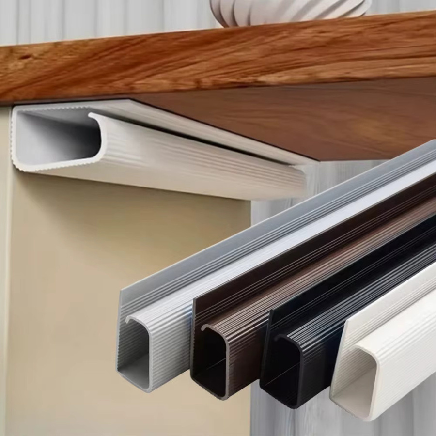 PVC Schreibtisch-Kabelkanal in Grau zur Kabelorganisation ohne Bohren, Breite: 40 cm - Bild 2