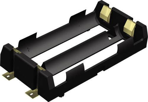 Keystone Electronics Batteriehalter 1048 für 2x 18650 SMD Oberflächenmontage, Schwarz, L x B x H: 86 x 40 x 19 mm - Bild 1