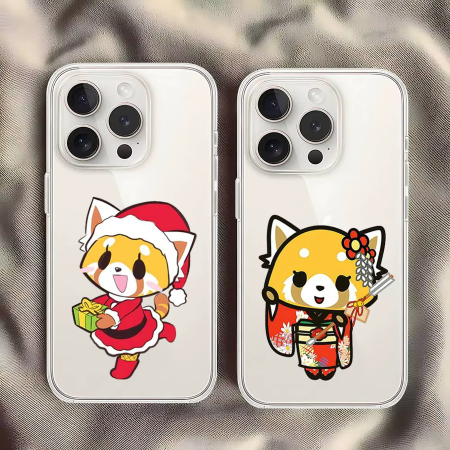 Aggretsuko Anime Handyhülle Transparent Weich und Stoßfest für iPhone 17 16 15 14 13 12 11 Pro Max Mini - Bild 2