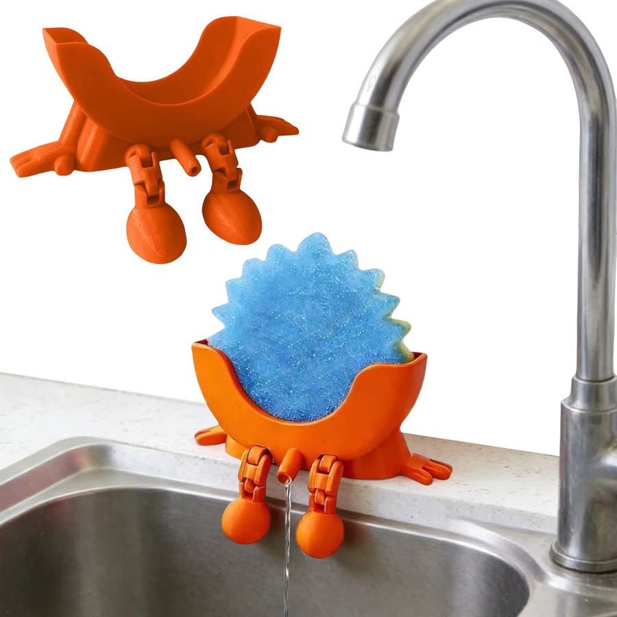 APWIKOGER Schwammhalter und Seifenhalter in Orange mit 3D-Druck-Design als Spülbecken-Organizer für deine Küche - Bild 4