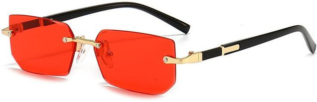 Mango Event Sonnenbrille, randlos, quadratisch, Kunststoff, rot, Unisex - Bild 1