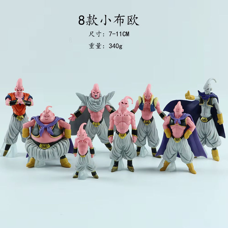 Bandai Dragon Ball Z Anime Figuren Set Majin Buu Fett Buu aus Kunststoff, 8-teiliges Modellbau-Set für Kinder und Erwachsene, mehrfarbig - Bild 3