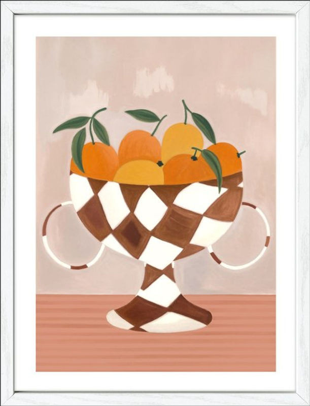 PRO ART Modernes Gerahmtes Bild Oranges in Mehrfarbig, Rechteckiges Motiv auf Papier mit Glas und MDF-Rahmen, B/H: 32,5 x 42,5 cm - Bild 1