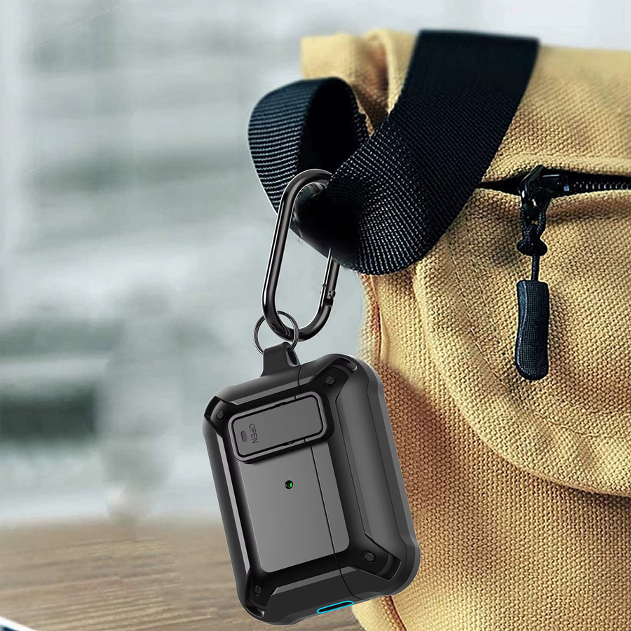Schutzhülle für AirPods Pro 3 2025 Generation aus TPU und PC mit Secure Lock und Haken in Schwarz von DO AS YOU WISH - Bild 4