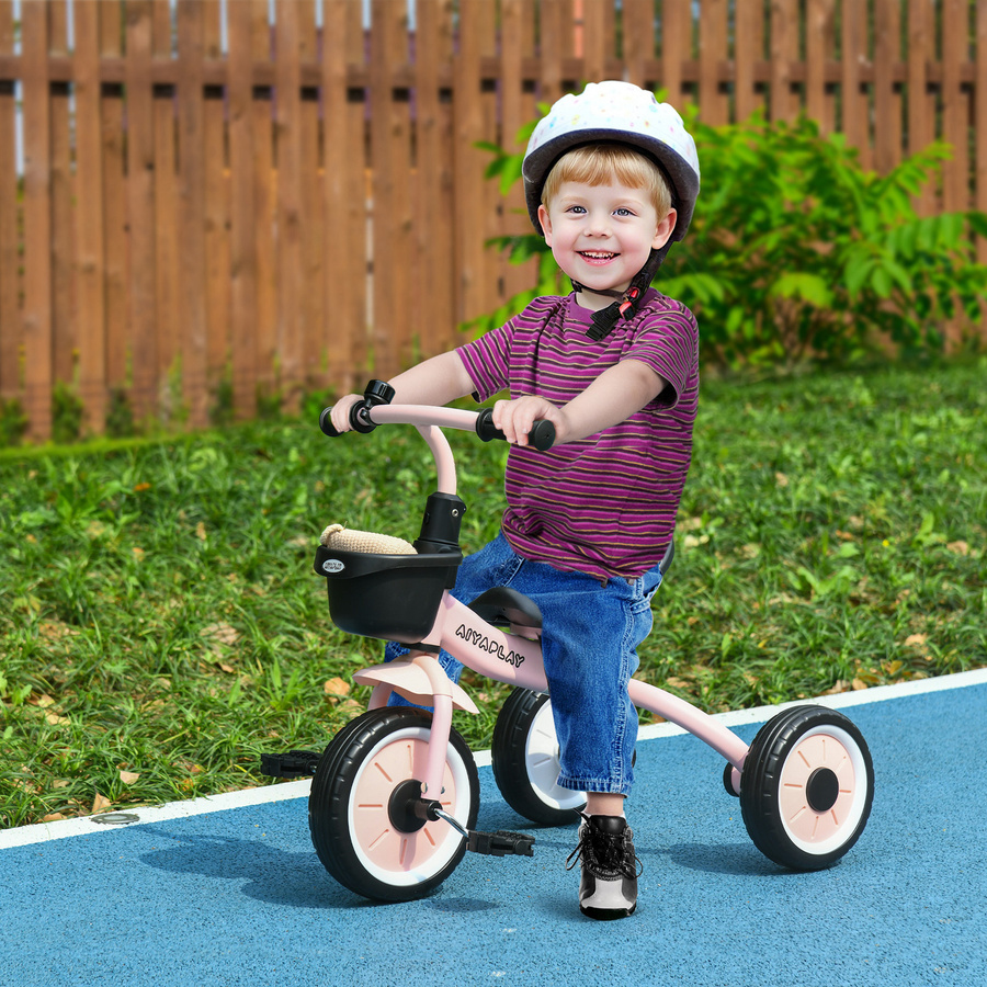 AIYAPLAY Dreirad Kinderfahrrad mit verstellbarem Sitz und Korb, Rosa, 2-5 Jahre - Bild 2