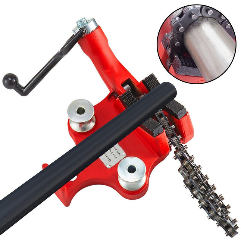 Ideal Standard Kettenspannstock aus Gusseisen in Rot und Schwarz mit Kurbelgriff und neoprenbeschichteten Backen für Rohrdurchmesser von 1/8 bis 5 Zoll - Bild 8