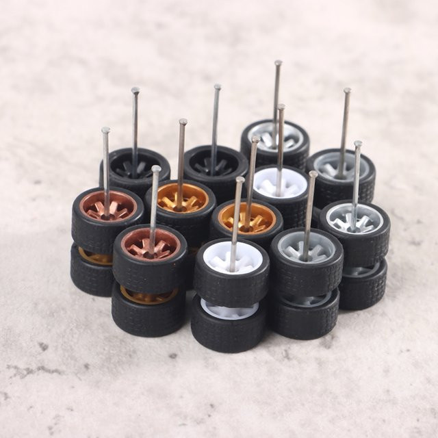 Hotwheels Modell Auto Räder 1/64 mit Gummi Reifen Set - Bild 1