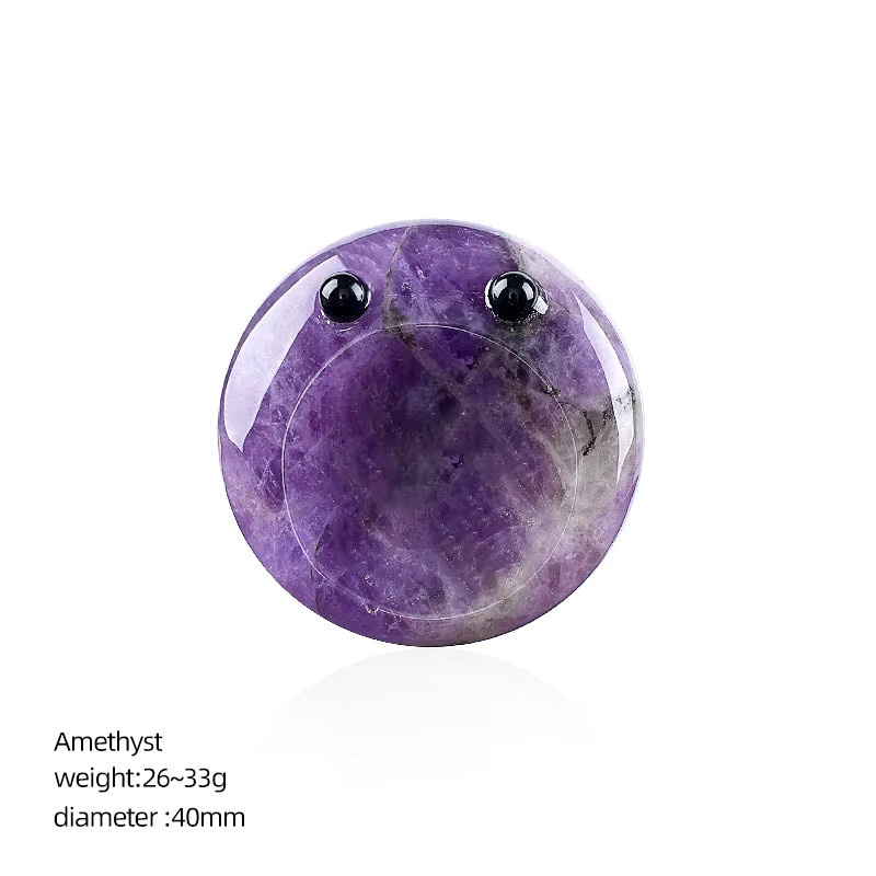 Natürlicher Amethyst-Quarz Sorgenstein in Lila und Schwarz, 40 mm Massage-Edelstein für Reiki und Meditation - Bild 3
