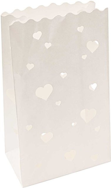 Rico Design Lichttüten Herzen weiß, 5 Stück, B/T/H: 19 x 11 x 7 cm - Bild 1