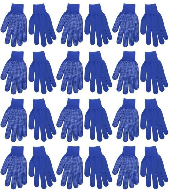 12 Paar Insiders Professionelle Arbeitshandschuhe mit elastischem Futter für Herren und Damen in Blau - Bild 1