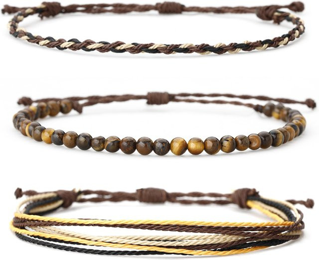 RUIYI Armband-Set, Tigerauge, Türkis-Perlen, Unisex - Bild 1